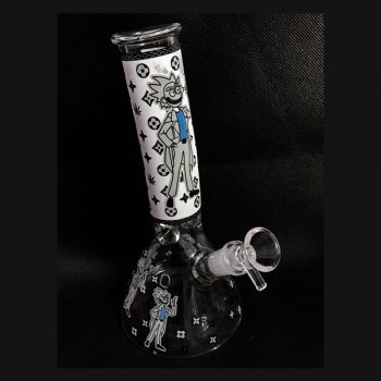 BONG RICK AND MORTY Height: 10" Inches Base Diameter: 4" Inches Wide Glass: 38mm x 4mm Tubing Joint: 18mm/14mm Stem: Removable 6 Slit Diffuser Bowl: Snapper Bowl 14mm Glass Slide Color : White บ้องริกและมอร์ตี้ ความสูง: 10" นิ้ว เส้นผ่านศูนย์กลางฐาน: กว้าง 4 นิ้ว แก้ว: ท่อ 38 มม. x 4 มม ข้อต่อ: 18mm/14mm ก้าน: ดิฟฟิวเซอร์แบบถอดได้ 6 ช่อง สี : ขาว