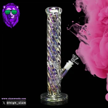 BONG GLASS SWIRL STRAIGHT 35CM - 3
